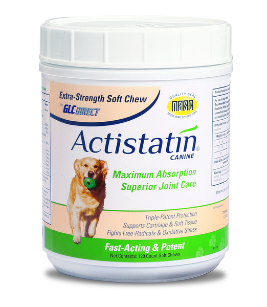 Actistatin Canine Glucosamine for Dogs - 120 Soft Chews, Hip and Joints